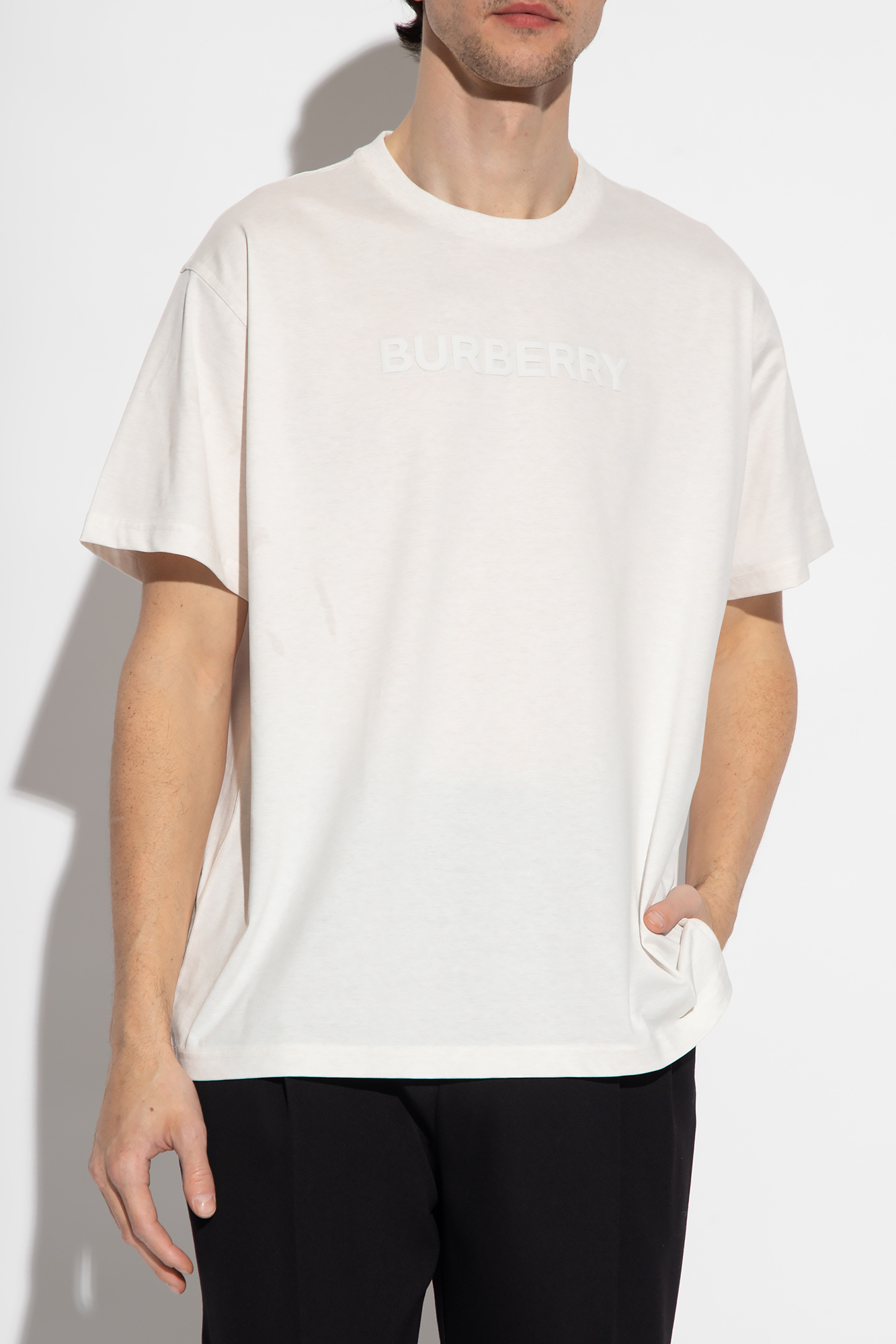 Cream 'Harriston' T-shirt with logo Burberry - Vitkac Canada